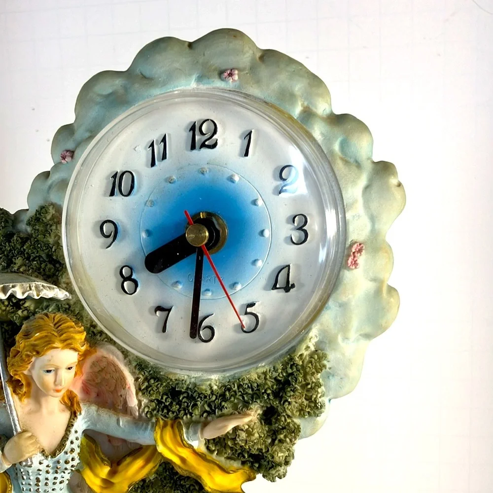 nostalgic aesthetic Prestige Angel & Boy Pendulum Clock with Swinging Bird